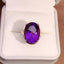 14K GOLD 9.71 CTW NATURAL AMETHYST & DIAMOND RING