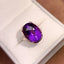 14K GOLD 9.71 CTW NATURAL AMETHYST & DIAMOND RING