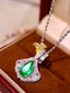 14K GOLD 2.66 CTW VIVID GREEN NATURAL EMERALD & DIAMOND PENDANT