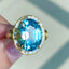 14K GOLD 7.65 CT NATURAL AQUAMARINE & DIAMOND RING