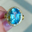 14K GOLD 7.65 CT NATURAL AQUAMARINE & DIAMOND RING