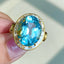 14K GOLD 7.65 CT NATURAL AQUAMARINE & DIAMOND RING