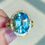 14K GOLD 7.65 CT NATURAL AQUAMARINE & DIAMOND RING