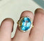 14K GOLD 7.65 CT NATURAL AQUAMARINE & DIAMOND RING