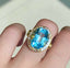 14K GOLD 7.65 CT NATURAL AQUAMARINE & DIAMOND RING