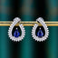 14K GOLD 1.77 CTW NATURAL SAPPHIRE & DIAMOND EARRINGS