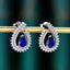 14K GOLD 1.77 CTW NATURAL SAPPHIRE & DIAMOND EARRINGS