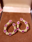 14K GOLD 5.30 CTW NATURAL PADPARADSCHA SAPPHIRE & DIAMOND EARRINGS