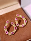 14K GOLD 5.30 CTW NATURAL PADPARADSCHA SAPPHIRE & DIAMOND EARRINGS