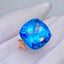 14K GOLD 19.15 CT NATURAL TOPAZ & DIAMOND RING