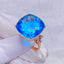 14K GOLD 19.15 CT NATURAL TOPAZ & DIAMOND RING