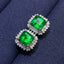 14K GOLD 3.35 CT VIVID GREEN NATURAL EMERALD & DIAMOND EARRINGS