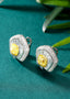 14K GOLD 4.85 CTW NATURAL YELLOW DIAMOND & DIAMOND EARRINGS