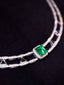 14K GOLD 4.88 CTW VIVID GREEN NATURAL EMERALD & DIAMOND NECKLACE