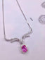 14K GOLD 1.74 CTW NATURAL PADPARADSCHA SAPPHIRE & DIAMOND NECKLACE