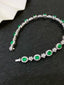 14K GOLD 5.02 CTW VIVID GREEN NATURAL EMERALD & DIAMOND BRACELET