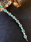 14K GOLD 5.02 CTW VIVID GREEN NATURAL EMERALD & DIAMOND BRACELET