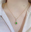 14K GOLD 1.03 CTW VIVID GREEN NATURAL EMERALD & DIAMOND PENDANT