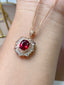 14K GOLD 2.00 CT NATURAL TOURMALINE & DIAMOND & SAPPHIRE PENDANT