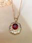 14K GOLD 2.00 CT NATURAL TOURMALINE & DIAMOND & SAPPHIRE PENDANT