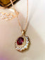 14K GOLD 2.00 CT NATURAL TOURMALINE & DIAMOND & SAPPHIRE PENDANT