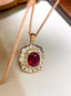 14K GOLD 2.00 CT NATURAL TOURMALINE & DIAMOND & SAPPHIRE PENDANT