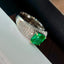 14K GOLD 2.63 CTW VIVID GREEN NATURAL EMERALD & DIAMOND RING