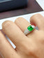 14K GOLD 2.63 CTW VIVID GREEN NATURAL EMERALD & DIAMOND RING