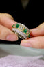 14K GOLD 1.78 CTW NATURAL EMERALD & DIAMOND RING