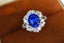 14K GOLD 3.43 CTW VIVID BLUE NATURAL SAPPHIRE & DIAMOND RING