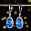 14K GOLD 14 CT NATURAL TOPAZ & SAPPHIRE EARRINGS