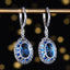 14K GOLD 14 CT NATURAL TOPAZ & SAPPHIRE EARRINGS