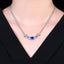 14K GOLD 2.92 CTW NATURAL SAPPHIRE & DIAMOND NECKLACE