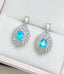 14K GOLD 1.00 CT NATURAL PARAIBA TOURMALINE EARRINGS