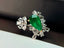 14K GOLD 2.05 CT VIVID GREEN NATURAL EMERALD & DIAMOND RING