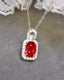 14K GOLD 1.42 CTW NATURAL RUBY & DIAMOND PENDANT