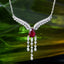 14K GOLD 1.26 CTW NATURAL RUBY & DIAMOND NECKLACE