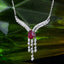 14K GOLD 1.26 CTW NATURAL RUBY & DIAMOND NECKLACE