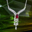 14K GOLD 1.26 CTW NATURAL RUBY & DIAMOND NECKLACE