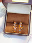 14K GOLD 4.50 CT NATURAL SAPPHIRE & DIAMOND EARRINGS