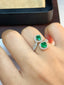 14K GOLD 1.65 CT NATURAL EMERALD & DIAMOND RING