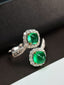 14K GOLD 1.65 CT NATURAL EMERALD & DIAMOND RING