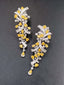 14K GOLD 6.33 CTW NATURAL YELLOW DIAMOND & DIAMOND EARRINGS