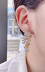 14K GOLD 6.33 CTW NATURAL YELLOW DIAMOND & DIAMOND EARRINGS