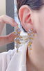 14K GOLD 6.33 CTW NATURAL YELLOW DIAMOND & DIAMOND EARRINGS