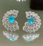 14K GOLD 1.20 CT NATURAL PARAIBA TOURMALINE & DIAMOND EARRINGS