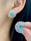 14K GOLD 1.20 CT NATURAL PARAIBA TOURMALINE & DIAMOND EARRINGS