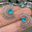 14K GOLD 1.20 CT NATURAL PARAIBA TOURMALINE & DIAMOND EARRINGS