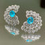 14K GOLD 1.20 CT NATURAL PARAIBA TOURMALINE & DIAMOND EARRINGS