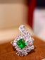 14K GOLD 2.25 CTW NATURAL EMERALD & DIAMOND RING/PENDANT